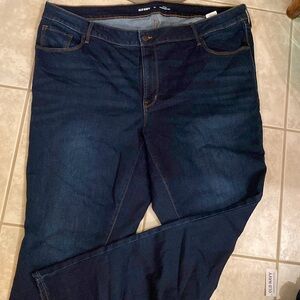 Old Navy kicker boot cut midrise dark wash denim jean